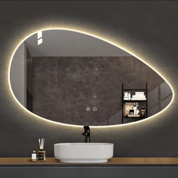 Асиметрично огледало за баня с нагревател и LED осветление 100х60 см AS1060L3 AS1060L3 1