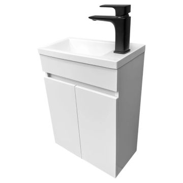 Долен шкаф за баня Mini White 43 см с бяла мивка SW101W 38901000005 1
