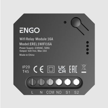 ENGO Smart Relay EREL1WIFI16A Wi-Fi 1x16A NO-COM EREL1WIFI16A