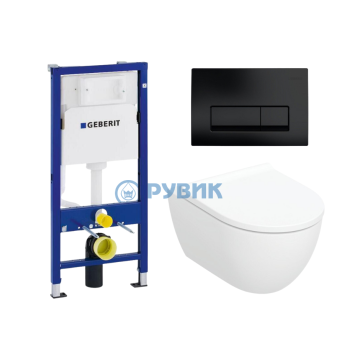 GEBERIT ПАКЕТ DELTA С КЕРАМИКА PRAVELLO - АКТИВАТОР DELTA50 черен мат 458.103.00.1/115.119.14.1/503.503.00.1 1