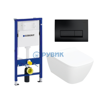 GEBERIT ПАКЕТ DELTA С КЕРАМИКА SMYLE - АКТИВАТОР DELTA50 черен мат 458.103.00.1/115.119.14.1/500.685.01.1 1