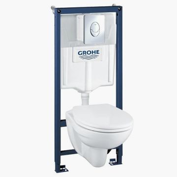 GROHE SOLIDO PERFECT 4в1 Структура за вграждане с крепежи и бутон и конзолна тоалетна 39192000 39192000 1