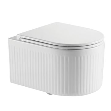 Конзолна тоалетна чиния Invena GLAMOUR CE-92-001-L оребрена с плавно затварящ се капак 26335001 1