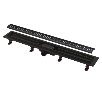 Линеен сифон 850мм с основа за перфорирани решетки ALCA BLACK APZ10-850 34104253 1