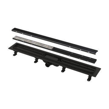 Линеен сифон ALCA APZ19BLACK 550-950мм с двустранна неръждаема решетка - воден и сух затвор Ф40 672d4c0b10131 1