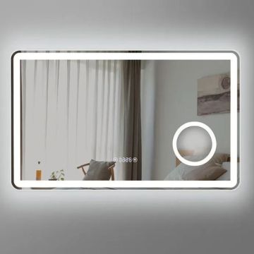 Огледало за баня с LED осветление 80х60 и дисплей 38905000020 1