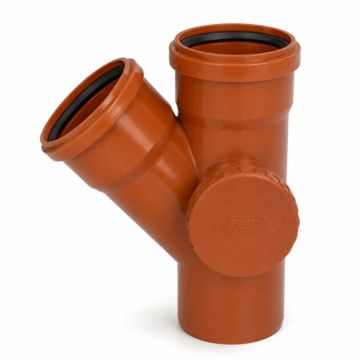PVC разклонител с ревизия от дясно 45* ф110 REDI 14552480