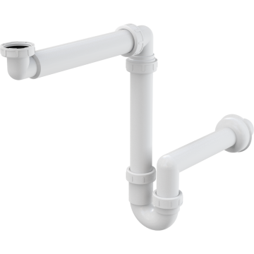 Сифон за мивка ALCA A434 спестяващ място с гайка 1 1/4&quot; без витло A434 1
