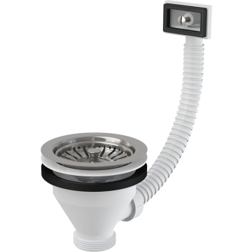 Витло за сифон ALCA A38 1 1/2&quot; с неръждаема решетка Ø115 и гъвкав преливник A38 1