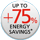 До 75% икономия на електроенергия До 75% икономия на електроенергия